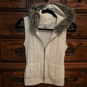 Hooded furry vest